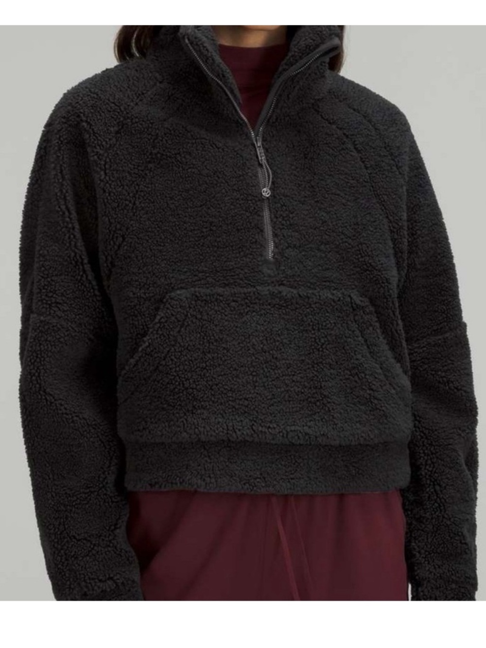 Lululemon Women's Black Scuba Oversized 1/2 Zip Fleece Funnel Neck NWT